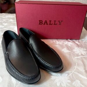 Bally Men's Classic Craxon Black Leather Slip-On Loafers, Size 10.5 D, NWT